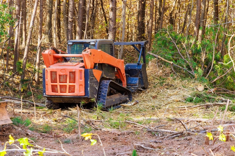 Forestry mulcher in action
